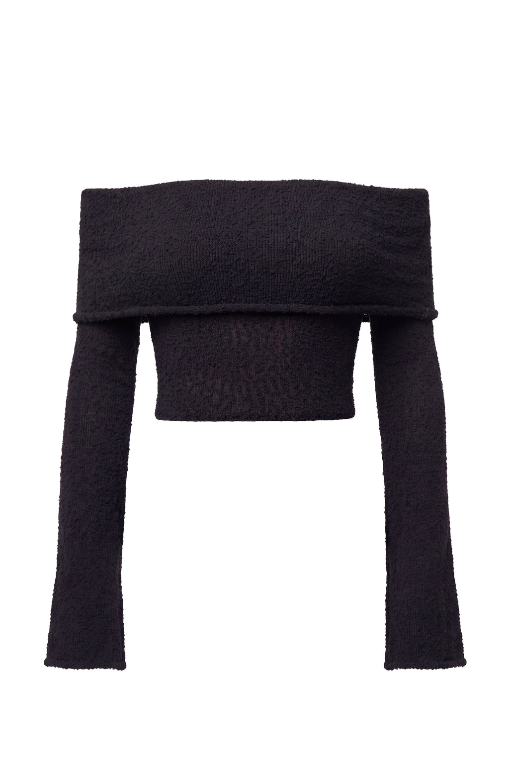 Black Soft Touch Knit Crop Top