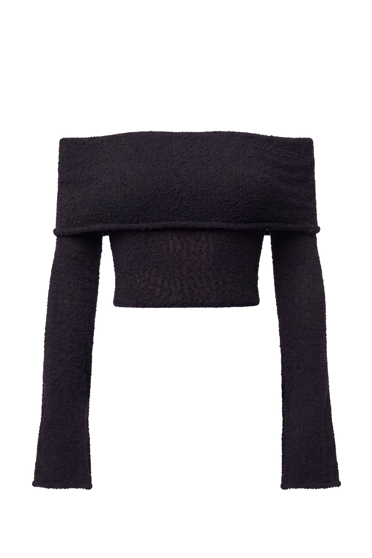 Black Soft Touch Knit Crop Top