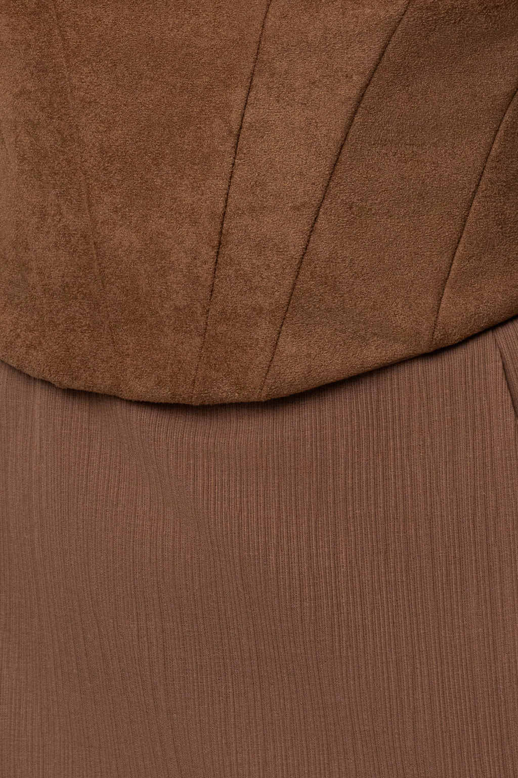 Pecan Hourglass Suede Maxi Dress