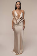 Champagne Delmara Cowl Maxi Dress