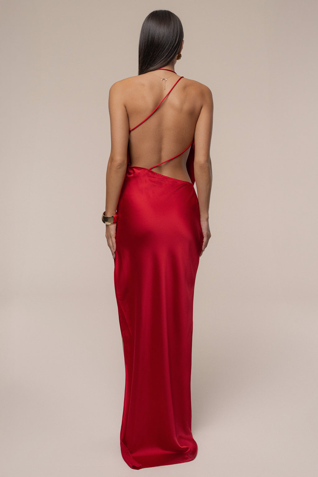 Red Delmara Cowl Maxi Dress