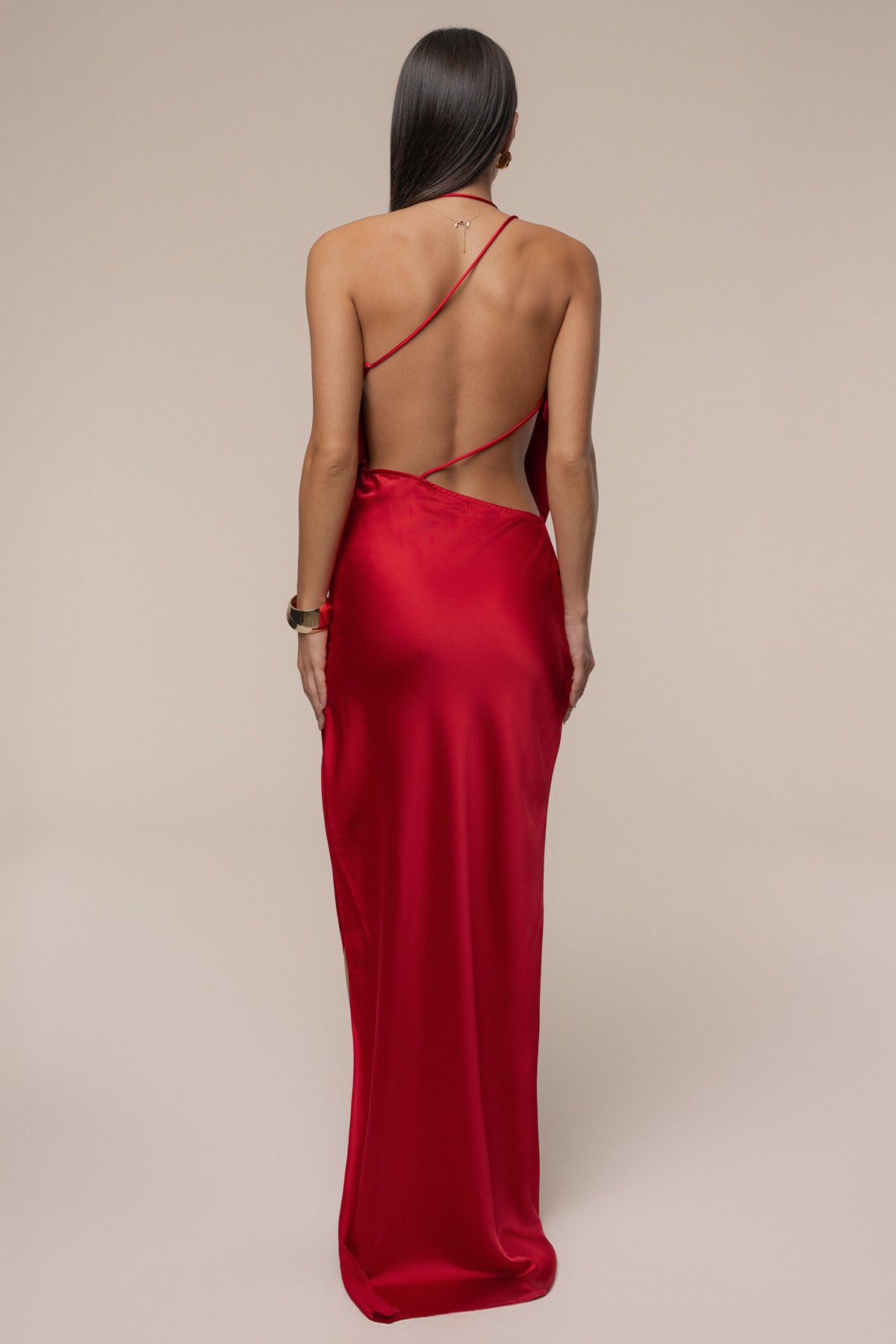 Red Delmara Cowl Maxi Dress