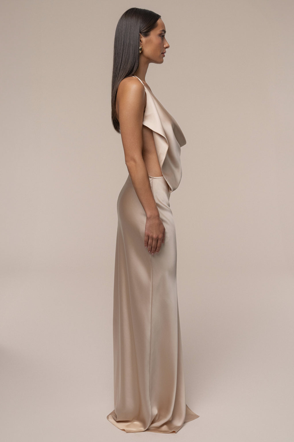 Champagne Delmara Cowl Maxi Dress