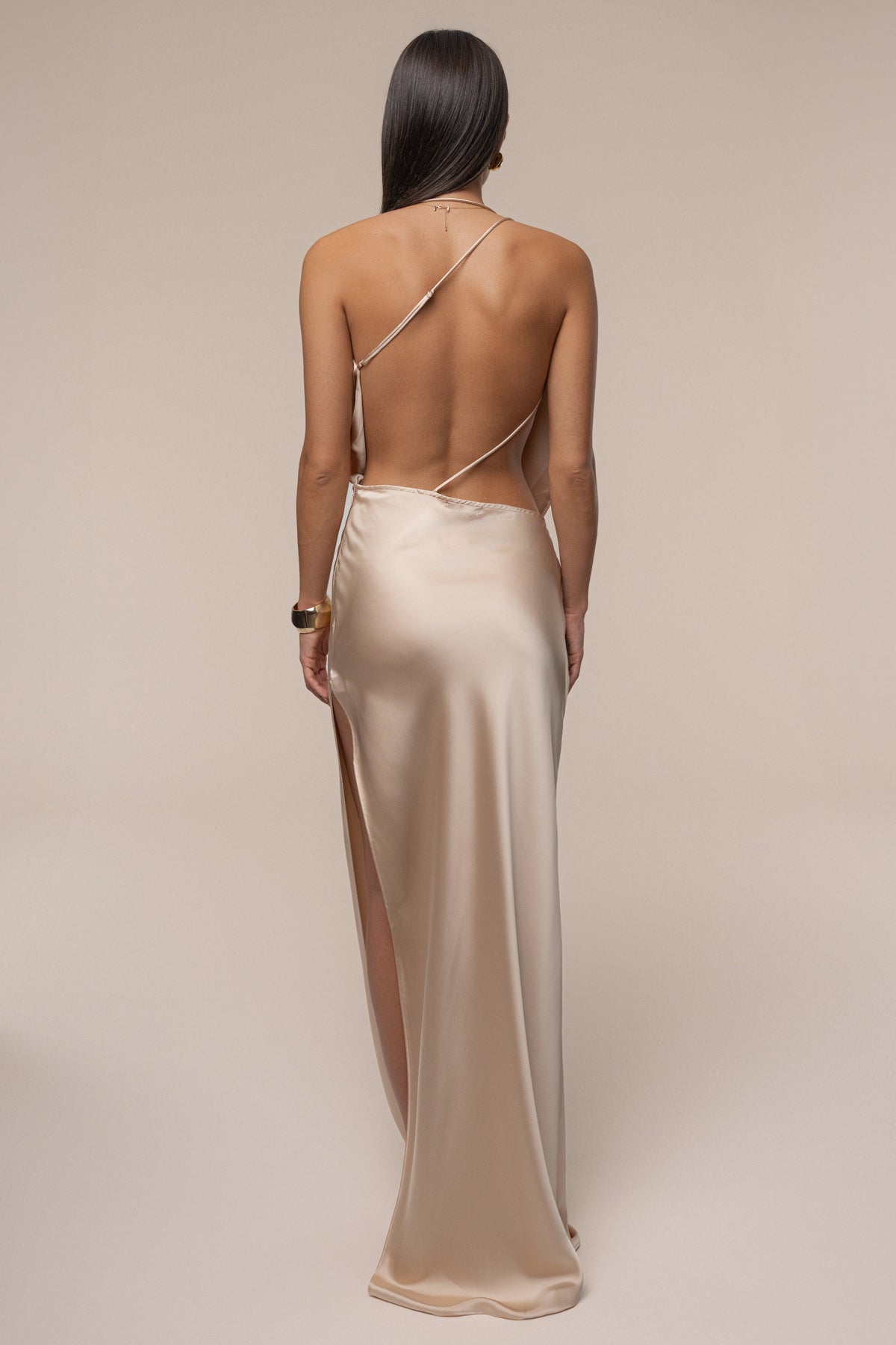 Champagne Delmara Cowl Maxi Dress