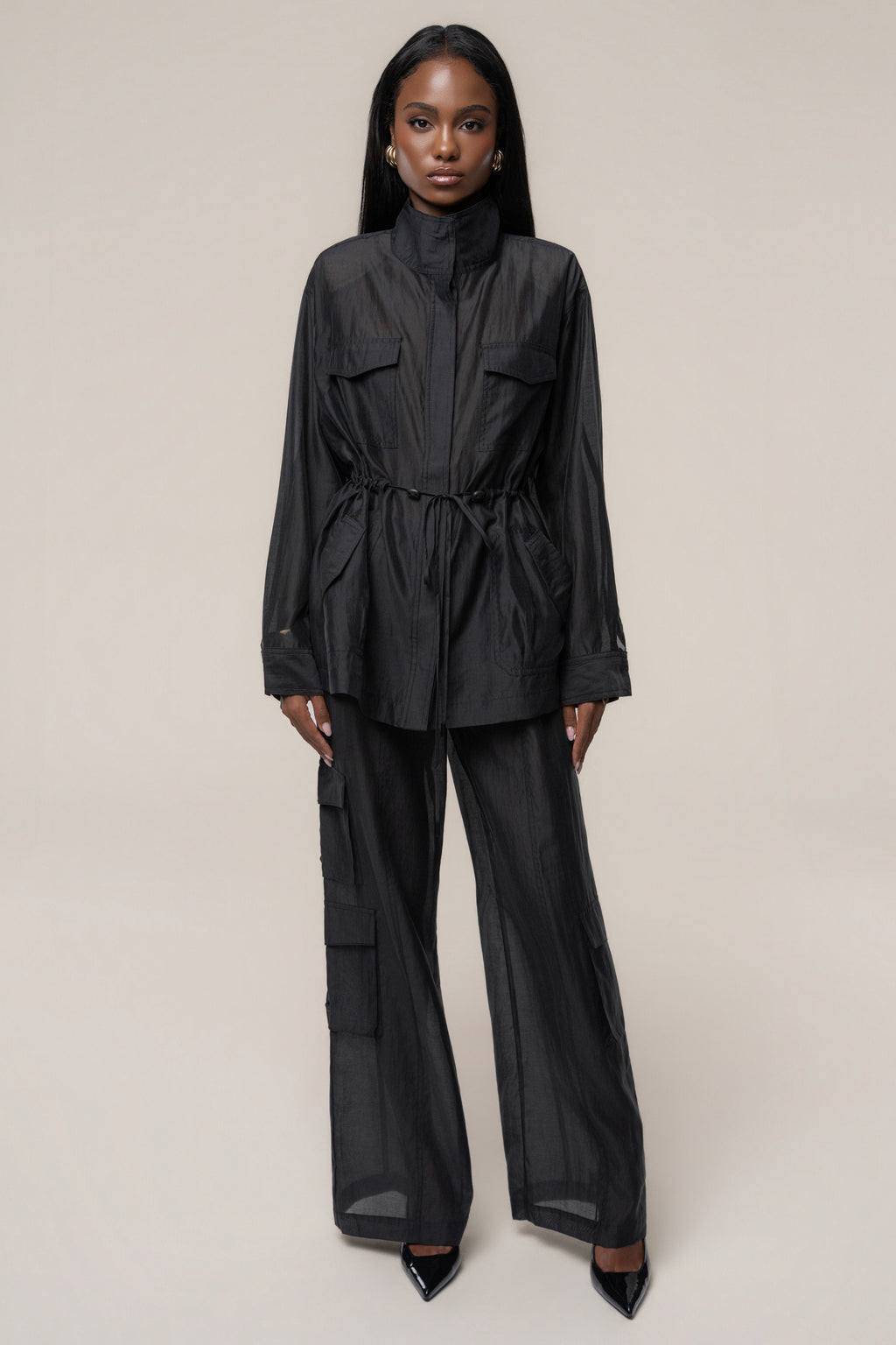 Black Explorer Sheer Jacket
