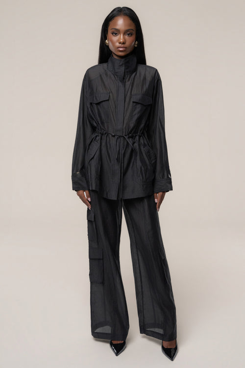 Black Explorer Sheer Jacket