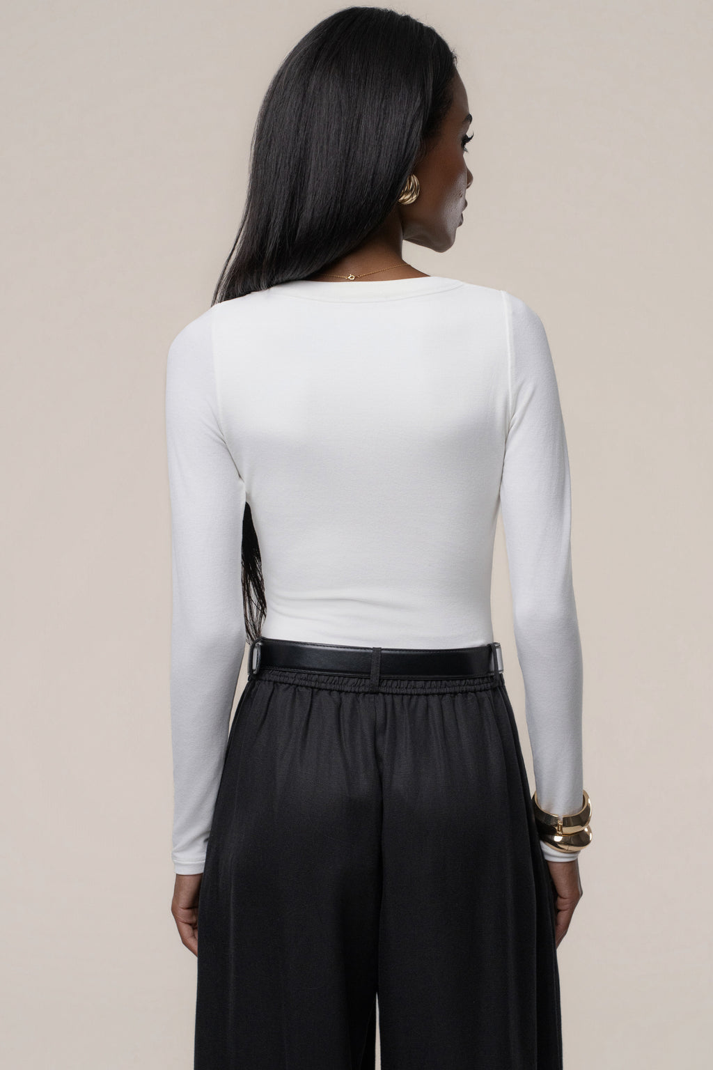 White Cherie Plunge Bodysuit