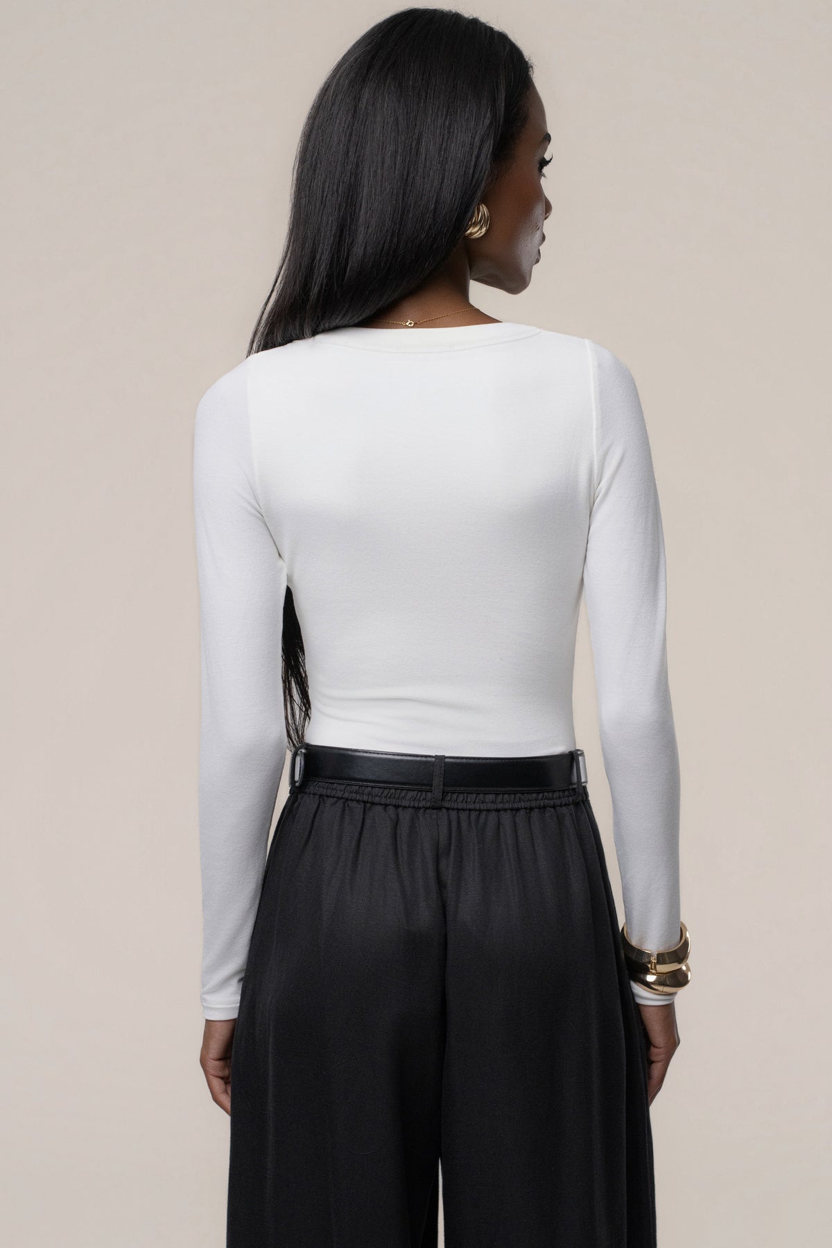 White Cherie Plunge Bodysuit