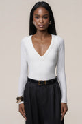 White Cherie Plunge Bodysuit