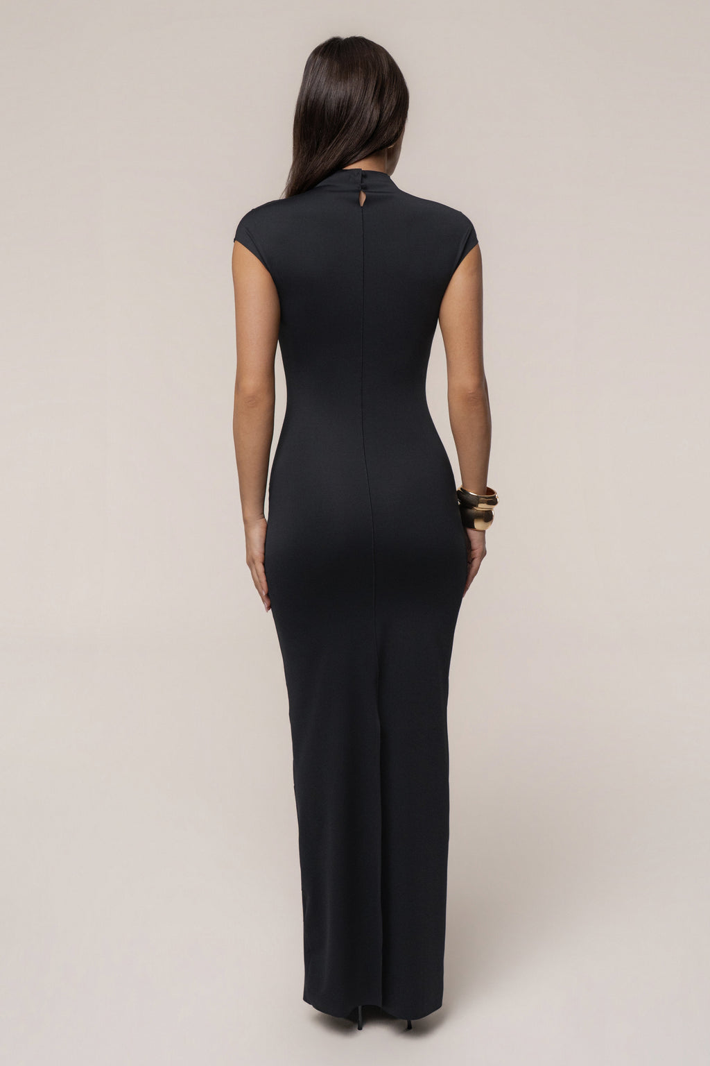 Black Margot Mock Neck Dress