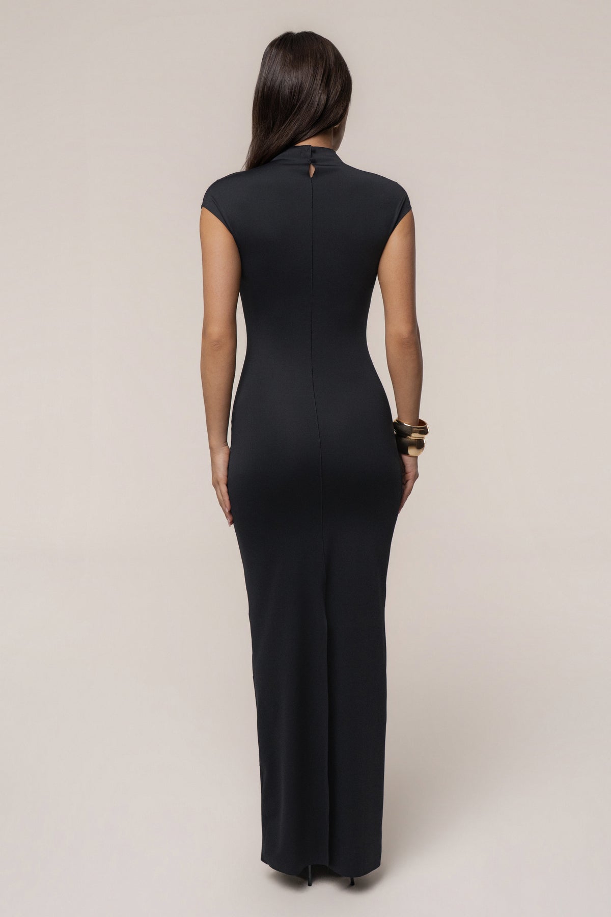 Black Margot Mock Neck Dress