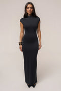 Black Margot Mock Neck Dress