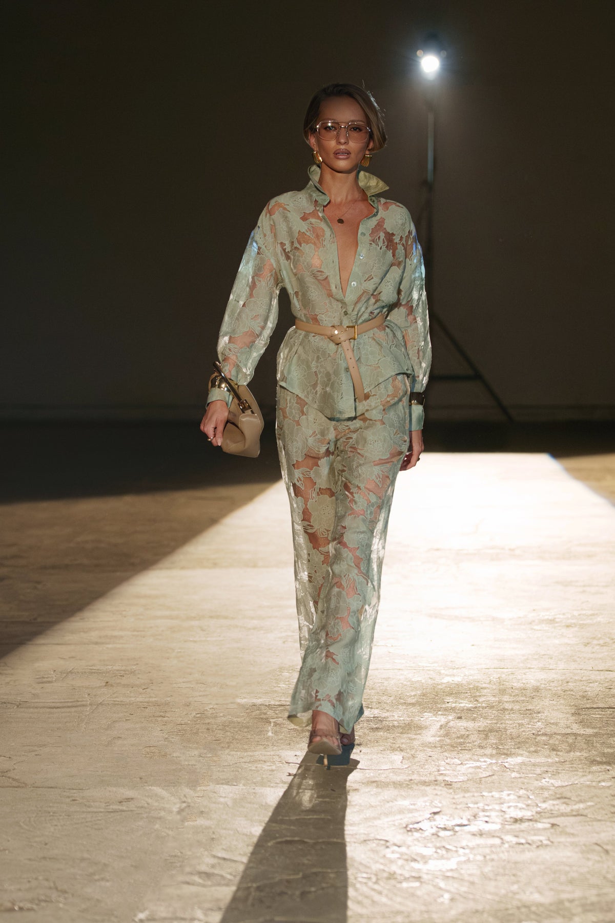 Sage Organza Floral Blouse